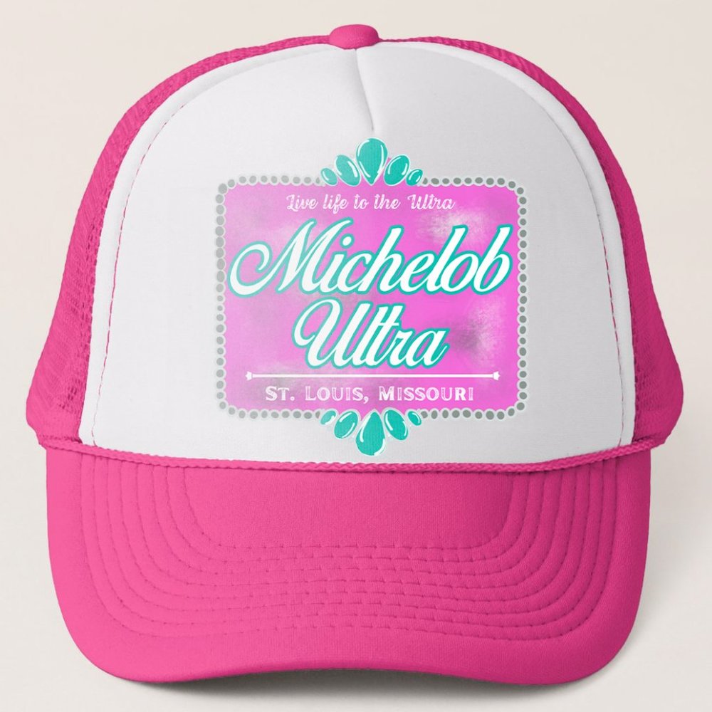 michelob ultra pink trucker hat
